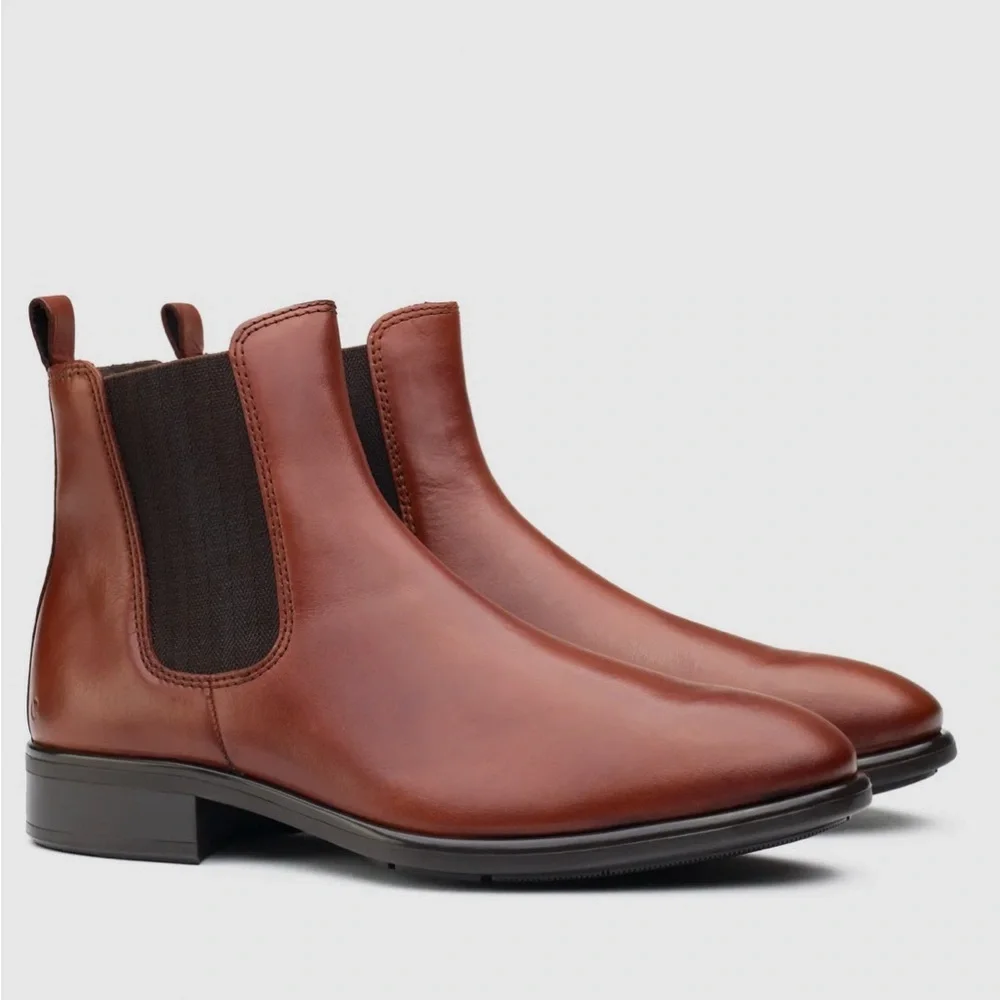 NWT! Ecco Brown Citytray Boots for Men - Size 43 (US9-9.5) 🛵